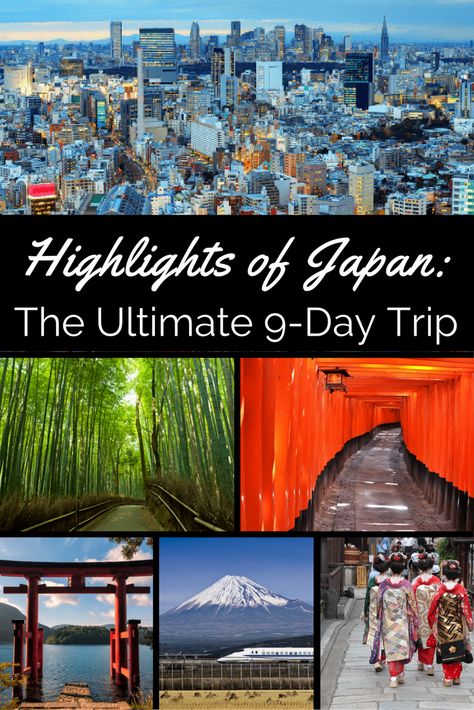 If you only have one chance to visit Japan, where to go? Our Ultimate 9-day Trip - featuring Tokyo, Hakone, Kyoto and more - is the perfect place to begin. Travel Tokyo, Tokyo Trip, Japan Travel Destinations, Japanese Countryside, Backpacking South America, Asia Trip, Japan Holidays, Japan Itinerary, Japan Vacation