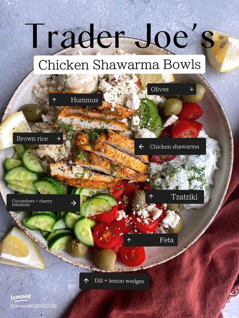 Trader Joe’s chicken shawarma bowls🍅 | Gallery posted by Dashofmandi | Lemon8 Trader Joe’s Mediterranean Bowl, Trader Joes Chicken Shawarma Bowls, Trader Joes Schwarma Chicken Bowl, Trader Joe’s Greek Bowl, Trader Joes Greek Bowl, Trader Joe’s Recipes Summer, Trader Joe Mediterranean, Trader Joe’s Swarma Chicken, Trader Joes Mediterranean Bowl