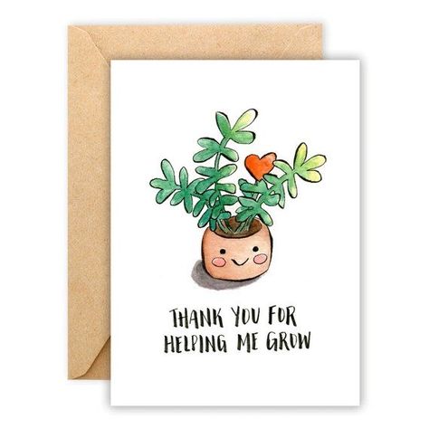 Plant Thank You Card, Thank You Plant, Thank You For Making My Day Special, Thank You Painting Ideas, Thank You Card Art, Thank You Painting, Cute Thank You Cards Diy, Cute Thank You, Thank You Card Cute