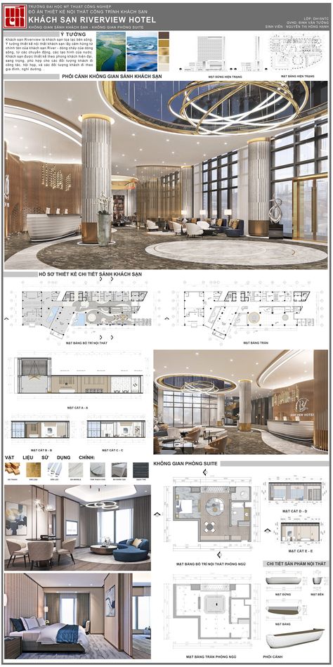 Riverview Hotel on Behance Hotels Reception Design, Resort Reception Design Plan, Hotel Room Floor Plan Layout, Hotel Design Architecture Concept, Hotel Reception Plan, Hotel Reception Interior Design, Hotel Room Plan Layout, Luxury Hotel Lobby Reception, Modern Hotel Reception