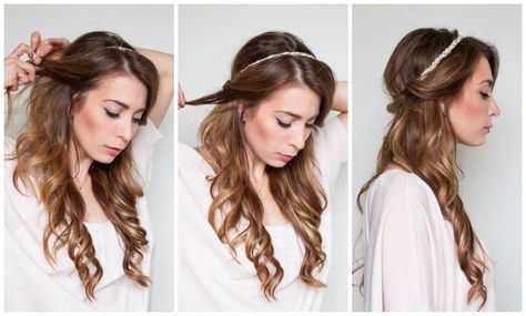 Easy Half Up, Half Down Hair Wrap Tutorial | La Petite Noob Wedding Hair Down, Hair Wrap Tutorial, Romantic Hair, Half Up Wedding Hair, Wrap Tutorial, Hair Bun Tutorial, Hair Tutorials Easy, Easy Hair, Winter Party