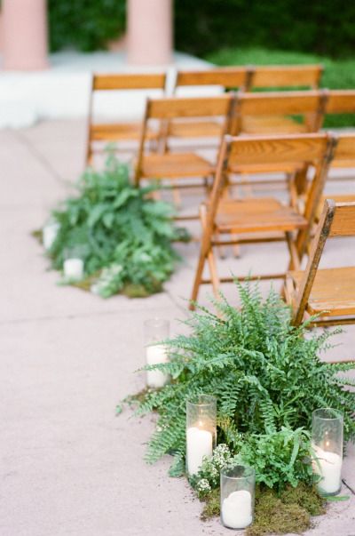 Fern aisle markers: http://www.stylemepretty.com/2015/07/15/romantic-spanish-inspired-wedding-inspiration/ | Photography: Tamara Gruner - http://www.tamaragruner.com/ Wedding Aisles, Fern Wedding, Ceremony Candles, Spanish Wedding, Wedding Aisle Decorations, Wedding Ceremony Ideas, Aisle Decor, Botanical Wedding, Wedding Aisle