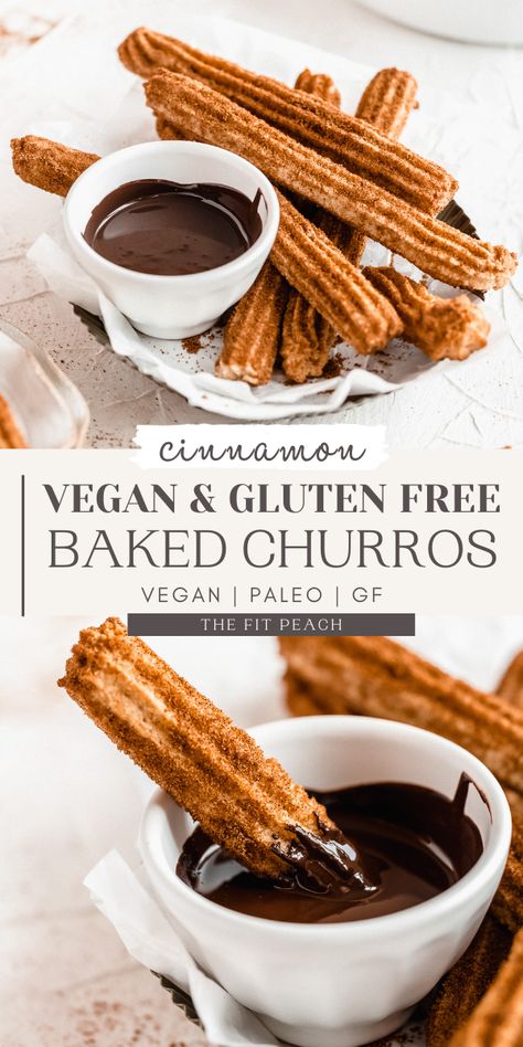 Gluten Free Churros Recipe, Vegan Churros, Gluten Free Churros, Baked Churros, Gluten Free Pantry, Churros Recipe, Peach Recipes, Vegan Baking Recipes, Healthy Version