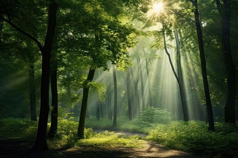 Lush green forest landscape light sunlight. | free image by rawpixel.com / Parom Sawangweaw Forest Path Landscape, House Redwyne, Fantasy Forest Landscape, Lush Green Forest, Lush Forest, Hanuman Photos, Forest Background, Forest Path, Fantasy Forest