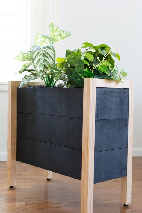 Spruce Up Your Porch with a DIY Planter Box - INDOOR/OUTDOOR - The Nomad Studio Indoor Wood Planter, Outdoor Planter Boxes Diy, Diy Planter Boxes Outdoor, Modern Planter Boxes, Planter Boxes Diy, Campsite Setup, Diy Wooden Planters, Diy Wood Planters, Gray Jay