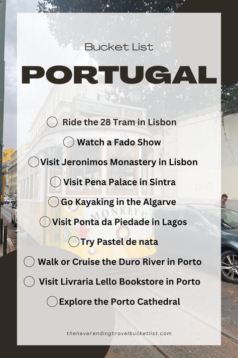 Portugal bucket list Portugal In October, Portugal Adventure, Portugal Elopement, Lisbon Bucket List, Vacation Portugal, Portugal Destinations, Portugal Bucket List, Porto Portugal Travel, Lisbon Portugal Travel