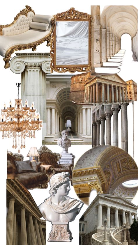 Greek Library Aesthetic, Ancient Roman Interior, Greco Roman Aesthetic, Academy Design, Greek Buildings, Class Inspiration, Future Inspiration, Fashion Boards, Ancient Houses