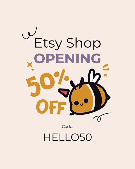 🎉 Exciting News! 🎉 We’re thrilled to announce the grand opening of our Etsy shop! To celebrate, we’re offering an exclusive 50% off with the code HELLO50. 🛍️✨ 🎨 Personalized illustrations 🎈 Exclusive party Printables 💌 Lovingly crafted Hurry, this offer won’t last long! Shop now and discover something special. 🔗 https://www.etsy.com/ca/shop/HappyHivePartyCo #EtsyShop #GrandOpening #HandmadeWithLove #ShopSmall #SupportArtisans #Hello50 Exciting News, Grand Opening, Party Printables, Something Special, 50 %, Shop Now, Coding, Etsy Shop, Illustrations