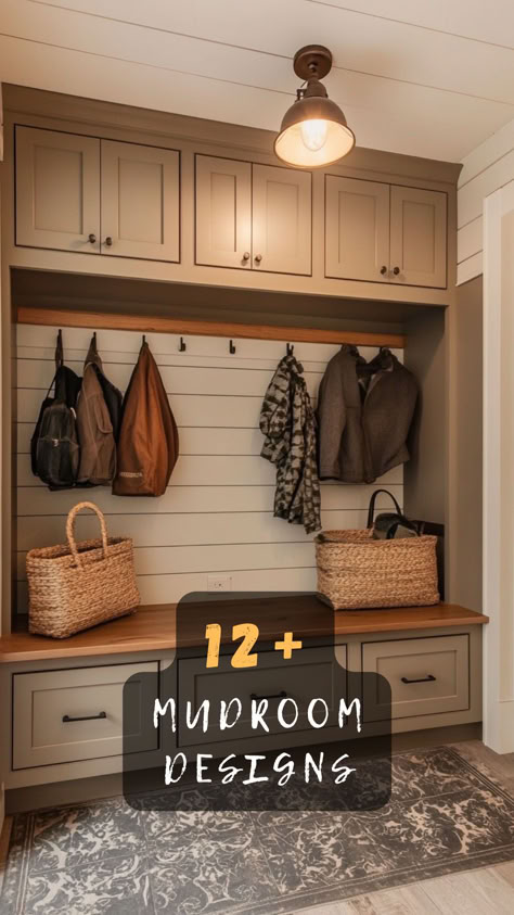 Mudroom Small Entryway, Entryway With Cubbies, Mudroom Wall Entryway, Mudroom Bench With Tall Cabinet, Corner Mudroom Cubbies, Mud Room Entrance Farmhouse, Mud Room Blue, Mudroom Laundry Room Floor Plans, Small Narrow Mudroom Ideas