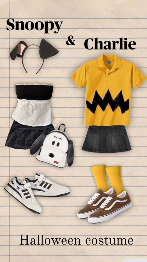 #snoopy #charliebrown #outfitinspo #halloween #fyp #fypshuffle Charlie Brown Halloween Costumes, Teenage Halloween Costumes, Classy Halloween Costumes, Cute Group Halloween Costumes, Matching Halloween Costumes, Trio Halloween Costumes, Halloween Costumes Ideas, Pretty Halloween Costumes, Hot Halloween Outfits