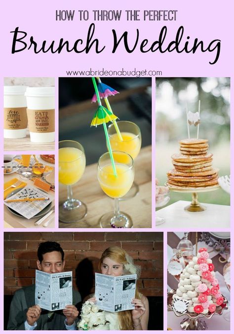 A brunch wedding can be so much fun! If you're thinking about one, be sure to… Fall Brunch Wedding, Brunch Wedding Ideas, Brunch Wedding Food, Wedding Brunch Reception, Frugal Wedding, Brunch Decor, Fall Brunch, Champagne Brunch, Wedding Brunch