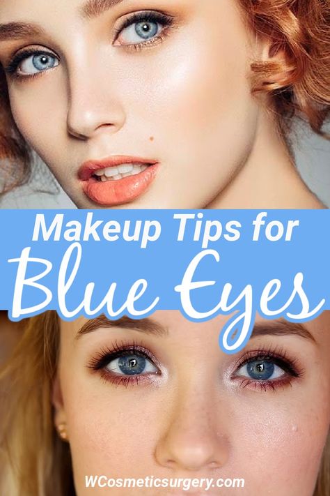 Natural Eye Makeup Ideas for Blue Eyes - W Cosmetic Surgery Makeup Looks Blue Eyes, Makeup Ideas For Blue Eyes, Makeup Tips For Blue Eyes, Natural Eyeshadow Looks, Rare Eye Colors, Rare Eyes, Dark Blue Eyes, Blue Eyes Pop, Makeup Over 50