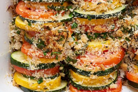 A summer vegetable dish worth turning the oven on for. Side Dishes With Lasagna, Lasagna Sides, Lasagna Side Dishes, Vegetable Gratin, Christmas Side, Christmas Side Dishes, Italian Vegetables, Dinner Sides, Veggie Side Dishes