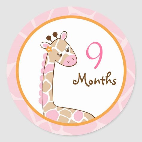 Monthly Baby Stickers Girl, Gift Bag Templates, Boy Stickers, Photo Cake Topper, Childrens Poems, 9 Month Old Baby, Monthly Stickers, Baby Bumper