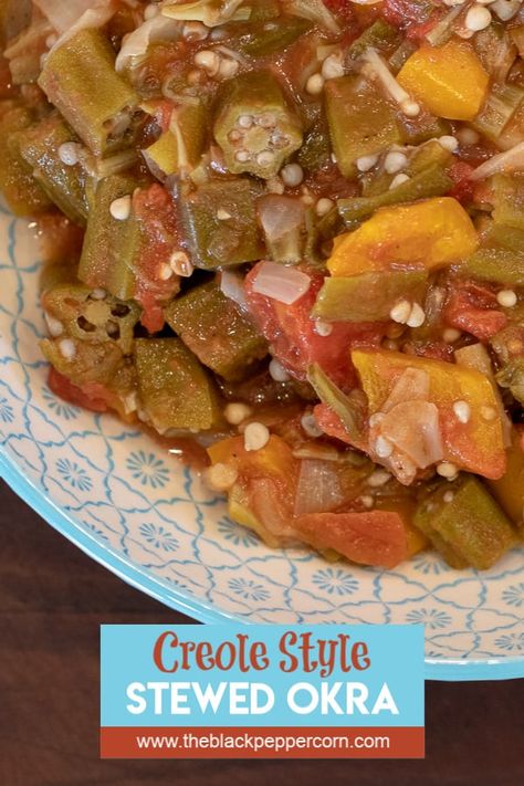 Stewed Tomatoes And Okra Recipe, Stewed Okra And Tomatoes, Okra And Tomato Recipe, Stewed Okra, Okra Stew, Okra And Tomatoes, Okra Recipes, Tomatoes Recipe, Southern Dishes