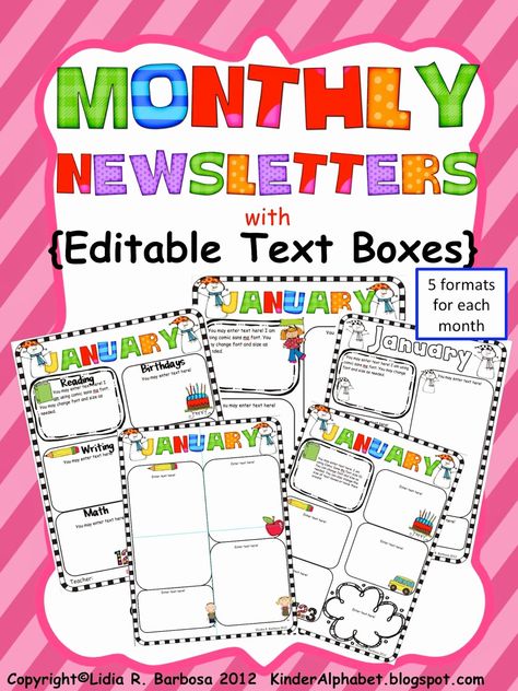 Free Editable Newsletter Templates Fresh Kinder Alphabet — Teacher Resources In English and Spanish Organisation, Preschool Newsletter, Newsletter Template Free, Parent Teacher Communication, Editable Newsletter Templates, Classroom Newsletter Template, The Kissing Hand, Classroom Newsletter, Newsletter Template