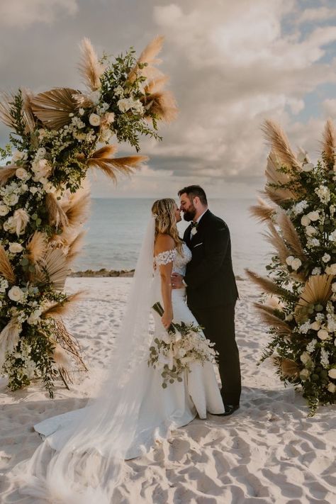 KEY WEST WEDDING  - CEREMONY DECOR - PAMPAS GRASS - WEDDING INSPO - BEACH WEDDING - DESTINATION WEDDING - DUARTE FLORAL DESIGN - FLORIDA KEYS WEDDING PLANNER Dreamy Elopement, Rose Gold Wedding Inspiration, Beach Wedding Arch, Dream Beach Wedding, Gold Wedding Inspiration, Key West Wedding, Tulum Wedding, Boho Beach Wedding, Beach Wedding Inspiration