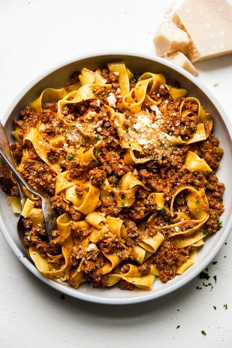 Easy Bolognese by The Modern Proper Healthy Spaghetti Bolognese, Beef Bolognese Recipe, Easy Bolognese, Best Ground Beef Recipes, Healthy Spaghetti, Beef Pasta Recipes, Italian Pasta Sauce, Bolognese Sauce Recipe, The Modern Proper