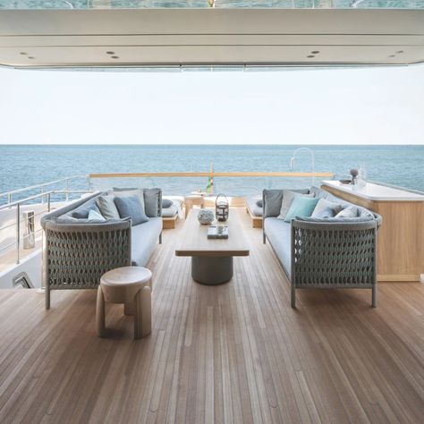 Private Yacht, Italy — JANUS et Cie Yacht Furniture, Beam Sofa, Vincenzo De Cotiis, Yacht World, Christian Liaigre, Artwork Inspiration, Guest Cabin, Private Yacht, Yacht Interior