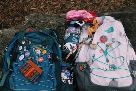 VSCO - follow me on the gram @elizamoore7 !!!!! | elizamoore7 Granola Backpack, Granola Girl Backpack, Summer Camp Aesthetic, Outdoors Aesthetic, Van Volkswagen, Granola Aesthetic, Money Clothes, Adventure Bags, Granola Girl Aesthetic