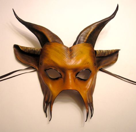 Mascara Papel Mache, Goat Mask, Leather Masks, Gothic Mask, Cat Masks, Masquerade Halloween, Antique Porcelain Dolls, Lion Mask, Leather Mask