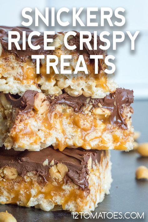 Snickers Rice Krispie Treats Bar, Twix Rice Krispie Treats, Candy Rice Crispy Treats, Snickers Rice Crispy Treats, Sweet And Salty Rice Crispy Treats, Christmas Rice Crispy Treats Recipe, Decorative Rice Crispy Treats, Snicker Rice Krispie Treats, Rice Crispy Desserts