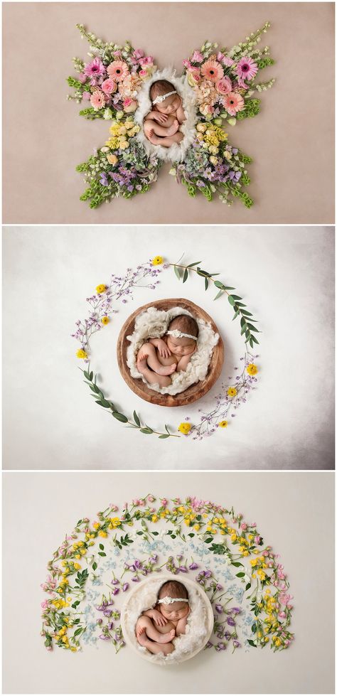 April Newborn Pictures, Spring Newborn Pictures Family, Spring Newborn, Spring Newborn Photoshoot, Spring Baby Photos, Baby Flower Photoshoot, Newborn Baby Girl Photoshoots, Newborn Spring Photography, Newborn Flowers Photography