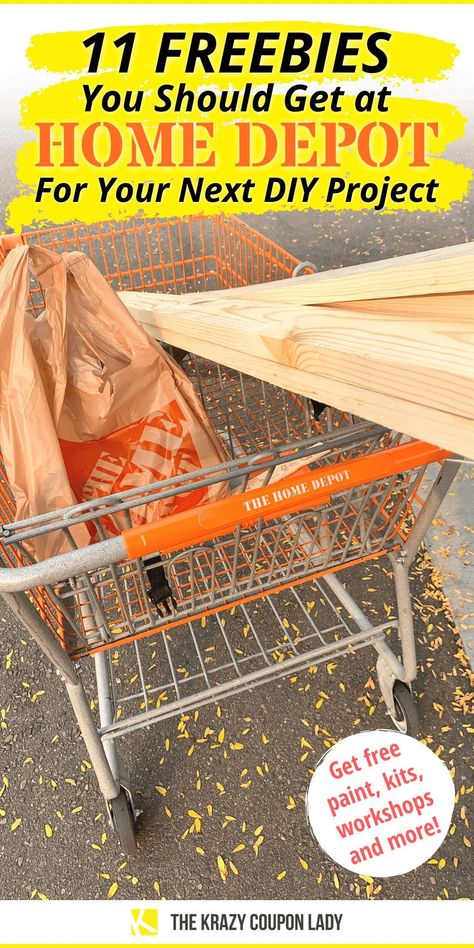 11 Free Things You Can Get at The Home Depot Home Depot Diy Crafts, Home Depot Projects Diy, Diy Home Depot Projects, Home Depot Hacks, Home Depot Crafts, How To Get Free Stuff, Home Depot Diy, Home Depot Kids Workshop, Samples Diy