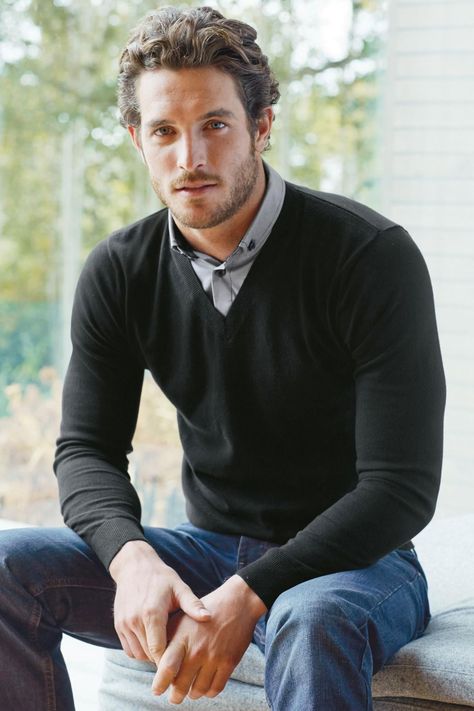 Justice Joslin Justice Joslin, Scruffy Men, Mens Attire, Corte De Cabelo Masculino, Knitwear Men, Good Looking Men, Bearded Men, Male Models, Mens Hairstyles