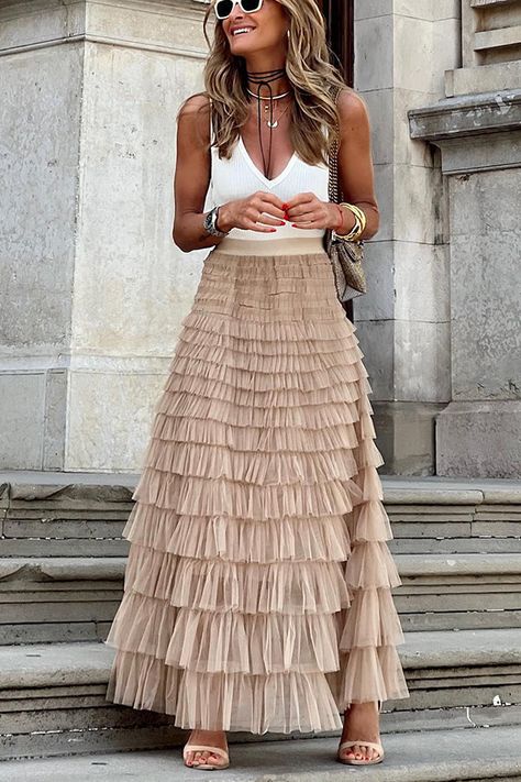 Long tulle skirts