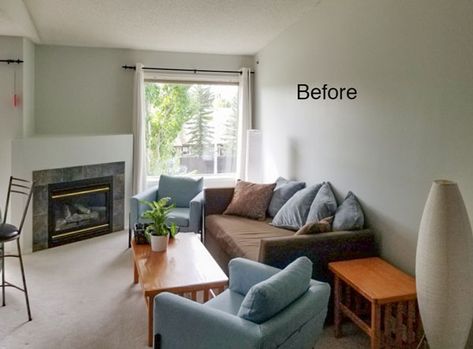 Mirrors Over Couch Living Rooms, Mirror Over The Couch, Big Mirror Above Couch, Mirrors To Brighten Room, What To Put Over Couch, Couch Off The Wall, Off Center Window Living Room, Using Mirrors To Brighten A Room, Couch Facing Window