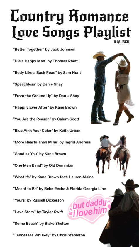 Country Romance Love Songs Playlist Country Songs For Him, Country Love Songs For Him, Couples Playlist, Country Songs List, Playlist Country, Country Music Playlist, Dance Music Playlist, Top Country Songs, Country Playlist