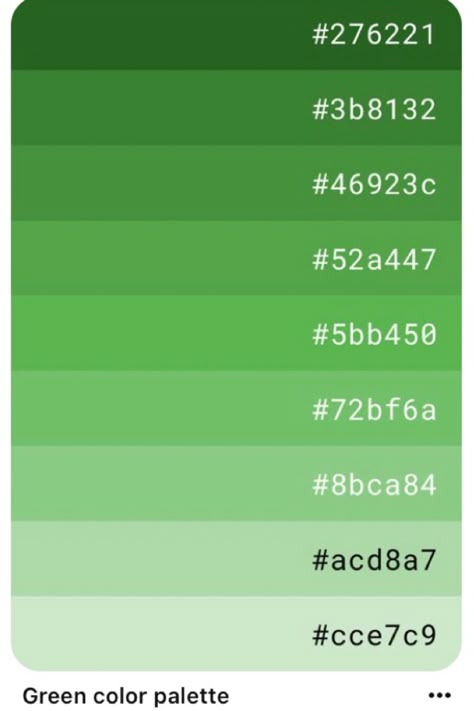 Monochromatic Color Palette, Hex Color Palette, Hex Codes, Hex Color Codes, Pony Town, Green Colour Palette, Graphic Design Packaging, Creative Poster Design, Color Palette Design