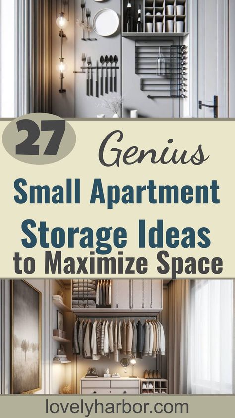 27 Small Apartment Storage Ideas Organisation, Small Apartment Storage Solutions, Small Apartment Storage Ideas, Apartment Storage Hacks, Apartment Storage Ideas, Studio Apartment Storage, Apartment Storage Solutions, Space Saving Apartment, Small Apartment Storage