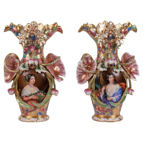 Paris Porcelain, French Paris, French Rococo, Vases For Sale, 19th Century Style, Hand Painted Vases, Painted Vases, Vases And Vessels, Art Furniture