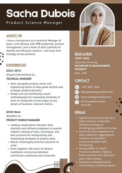 Suit Hijab, Cv Layout, Cv Inspiration, Modern Layout, Resume Maker, Professional Cv, Cv Resume Template, Manager Resume, Cv Resume