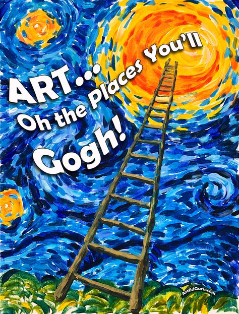 ART ED GURU - Home Inspire Creativity, Art Room, Van Gogh, Digital Prints, Van, Art