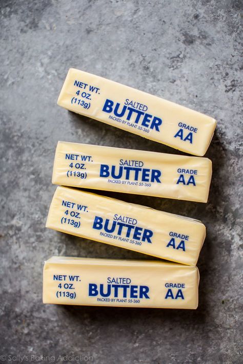 Salted vs Unsalted Butter in Baking on sallysbakingaddiction.com Baking 101, Sally's Baking, Sweet Butter, Baking Basics, Cooking For Two, Cooking Techniques, Baking Tips, Salted Butter, Cooking Kitchen