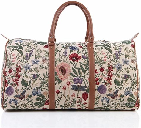 Amazon.com | Signare Tapestry Large Duffle Bag Overnight Bags Weekend Bag for Women with Morning Garden Design (BHOLD-MGD) | Carry-Ons Morning Garden, Travel Duffle Bag, Tapestry Bag, Bags For Teens, Carpet Bag, Overnight Bags, Travel Duffle, Duffle Bag Travel, Duffel Bag Travel