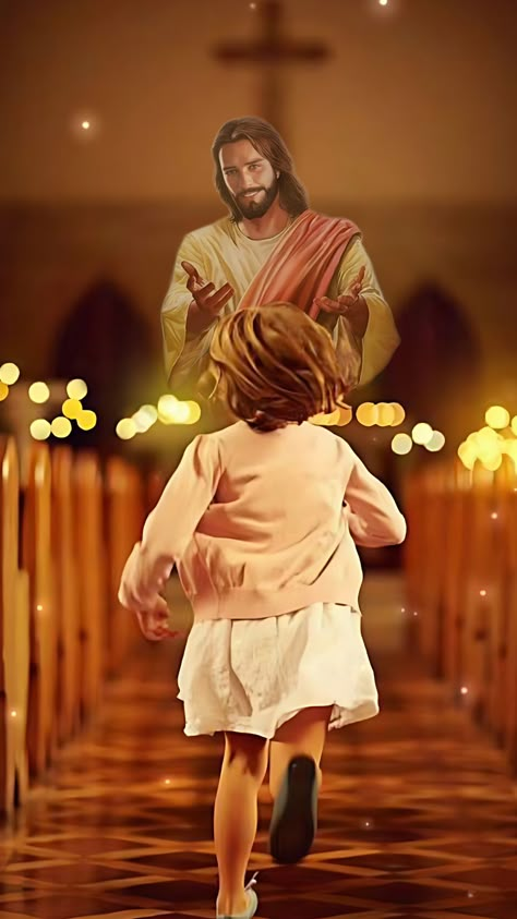 #jesusandchild #childruntojesus Jesus Hugging Girl, Lds Jesus Christ Pictures, Maa Dp Pic, Jesus Pictures Hd, Jesus Images Hd, Wallpapers Jesus, The King Is Coming, Jesus Wallpapers, Jesus Love Images