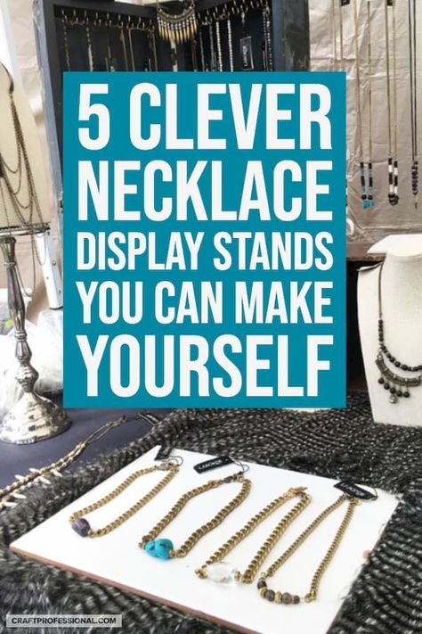 Diy Necklace Display Stand, Diy Jewelry Stand, Diy Necklace Holder, Jewelry Display Booth, Handmade Jewelry Display, Diy Necklace Display, Craft Fair Booth Display, Jewelry Booth, Craft Show Booths