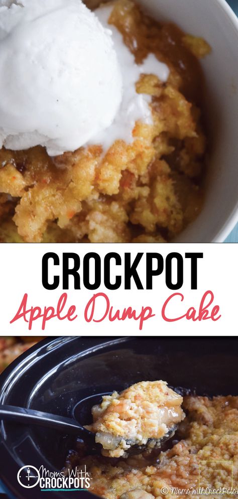 Everyday deserves a good dessert! This one is so easy and amazing! Try this Crockpot Apple Dump Cake Recipe with gluten free and dairy free options. Crockpot Dump Cakes, Dump Cake Crockpot, Crockpot Apple Dump Cake, Party Food Easy, Crockpot Cake, Apple Dump Cake Recipe, Apple Dump Cake, Crockpot Apple, Dump Cake Recipe