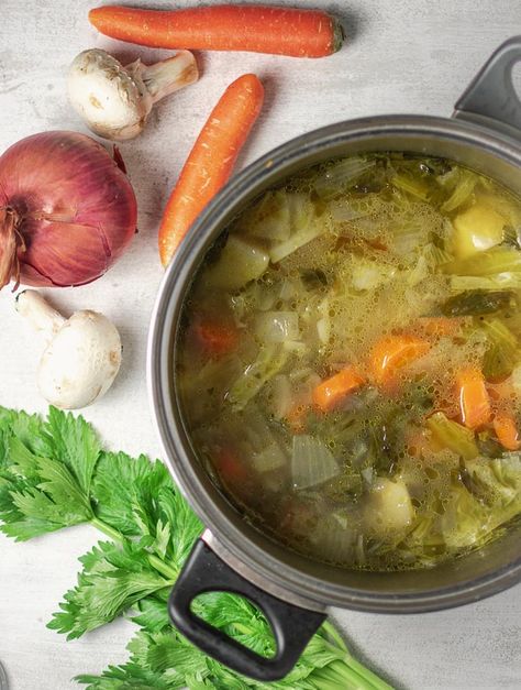 Homemade Vegetable Stock, Cabbage Steaks Recipe, Stock Recipes, Gluten Dairy Free, Meatless Main Dishes, Broth Recipes, Free Meal Plans, Vegetable Stew, Sweet Potato Soup