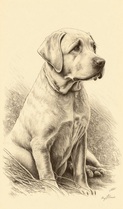 This Vintage Neutral Labrador Retriever Sketch is a unique and charming hand-drawn illustration that captures the essence of this beloved breed. The sketch features a neutral color palette and vintage styling that gives it a timeless appeal. Perfect for dog lovers and those who appreciate classic artwork, this Labrador Retriever sketch is a wonderful addition to any collection Dog Pencil Drawing, Classic Sketch, Labrador Retriever Art, Labrador Art, Dog Sketch, Classic Artwork, Vintage Styling, Labrador Retrievers, Drawn Illustration