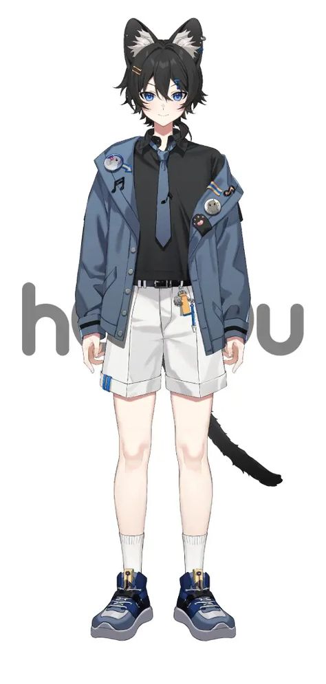 Vtuber Model Sheet Male, Vtuber Male Design, Vtuber Design Male, Wolf Vtuber, V Tuber Design, Vtuber Male Model, Vtubers Models, V Tuber Model, Vtuber Model Design