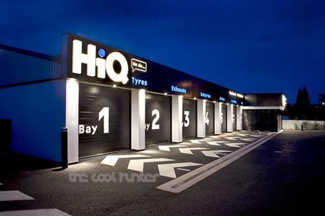 HiQ garage goes for Coolest Auto Repair Shop honors Car Wash Business, Automotive Shops, Shop Facade, Cool Garages, Mechanic Shop, Garage Repair, Car Workshop, Automotive Repair Shop, Car Repair Service