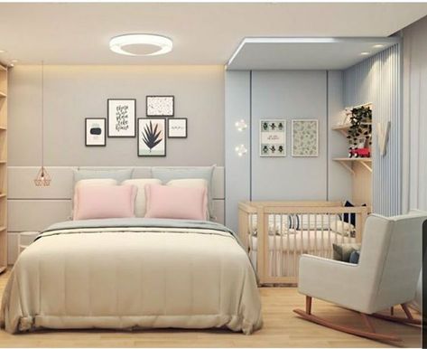 Simplicity Bedroom With Baby Sharing Ideas, Bedroom And Nursery Combo, Creative Nursery, Small Room Nursery, Modern Crib, Cozy Nursery, Parents Room, Baby Room Inspiration, Shared Bedrooms