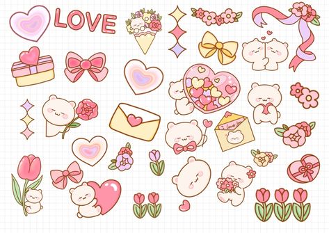 Valentines Theme Digital Sticker - Omelette 's Ko-fi Shop - Ko-fi ❤️ Where creators get support from fans through donations, memberships, shop sales and more! The original 'Buy Me a Coffee' Page. Digital Sticker Sheet, Kawaii Journal, Valentines Theme, Samsung Notes, Valentine Stickers, Valentine Theme, Sticker Ideas, Sticker Cute, Journal Diary