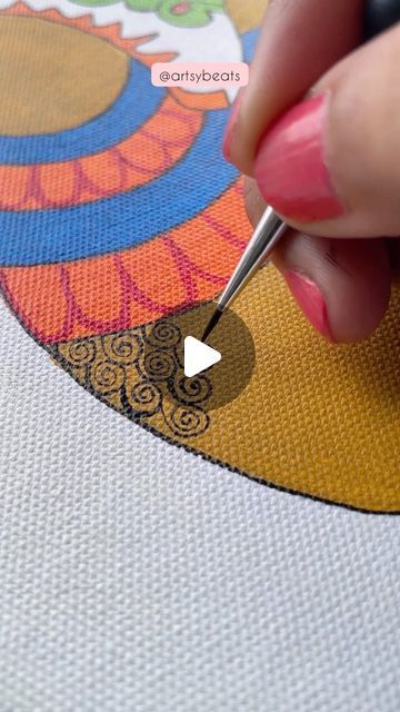 Diy Canvas, Madhubani Art On Canvas, Kalamkari Drawing, Doodles Mandala, Kalamkari Art, Peacock Painting, Doodles Drawings, Madhubani Art, Zen Art