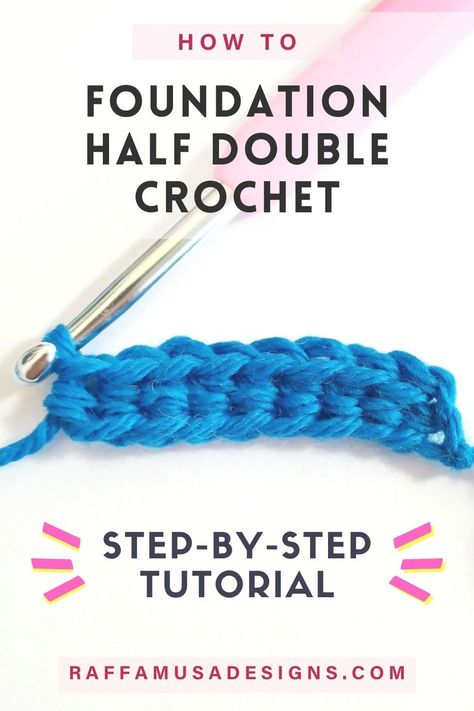 A Foundation Half Double Crochet Row Foundation Row Double Crochet, How To Crochet A Half Double Crochet, Foundation Half Double Crochet Video, Fhdc Crochet Stitch, Chainless Foundation Half Double Crochet, How To Half Double Crochet Video, Half Double Crochet Tutorial Videos, Foundation Crochet Chain, Crochet First Row